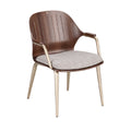**Chaise moderne en bois avec accoudoirs et rembourrage en tissu**