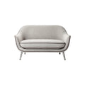 **Canapé Design Moderne en Tissu Gris avec Pieds Métalliques**