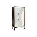 **Titre technique : Armoire contemporaine en bois avec façades géométriques**