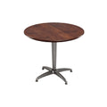 **Table ronde en bois avec support en acier inoxydable**